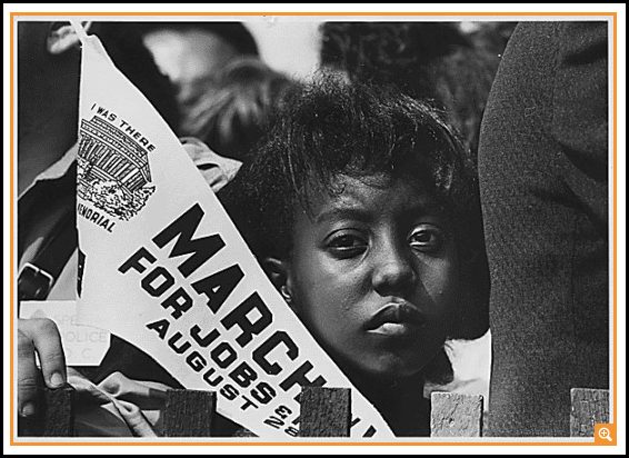 Civil rights march Photograph of a Young Woman at the Civil Rights March on Washington, D.C. with a Banner, 8/28/1963