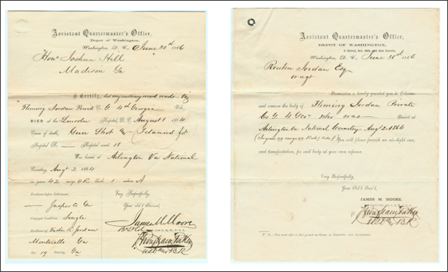 Preserved family documents detailing Fleming’s death and burial – June 30, 1866 Preserved family documents detailing Fleming’s death and burial – June 30, 1866