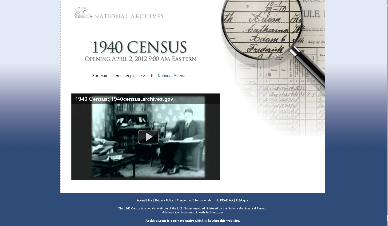 The Official 1940 Census Web Site…Bookmark It Now! – NARAtions