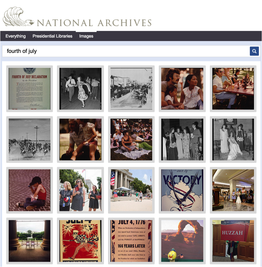 Results for a search on “fourth of July” images