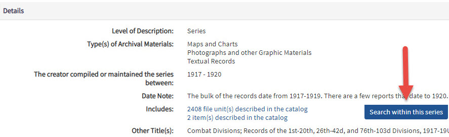 Screenshot showing where to search within this series
